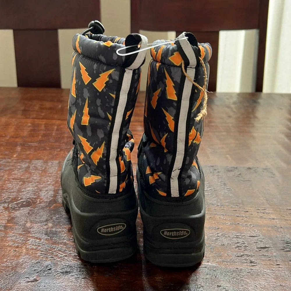 NORTHSIDE Unisex Kids Winter Insulated Frosty Boots Black/Orange Lightning US-2